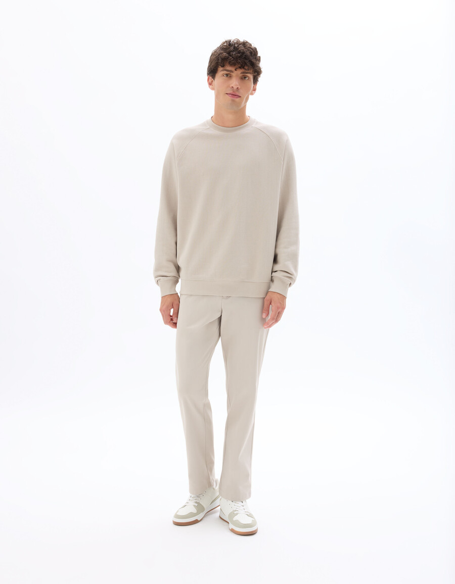 oversized piqué rundhals-sweatshirt