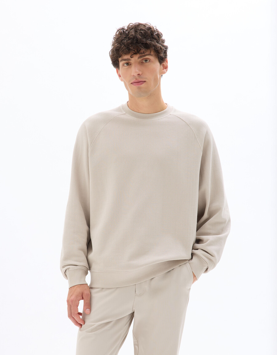 oversized piqué rundhals-sweatshirt