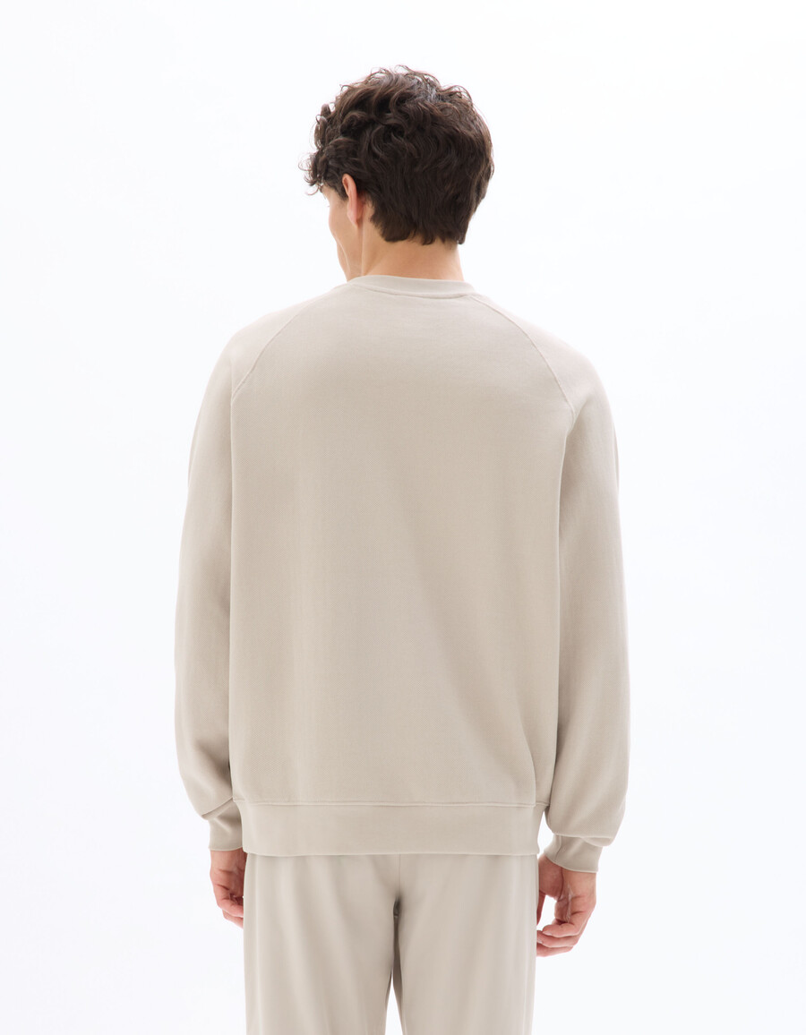 oversized piqué rundhals-sweatshirt