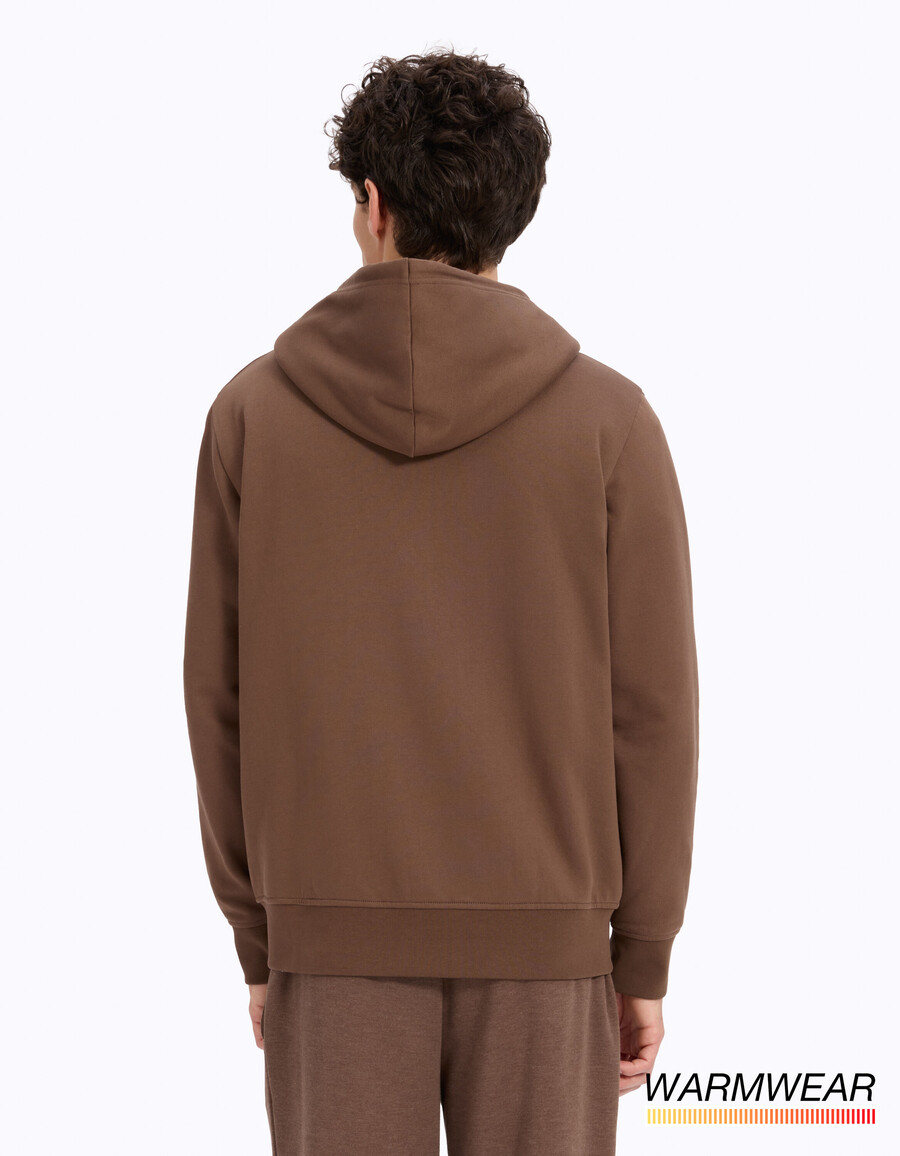 sherpa-gefütterter kapuzenpullover mit reißverschluss