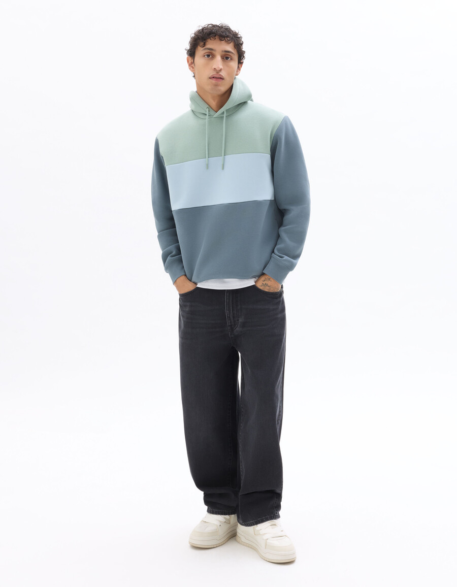 kapuzenpullover mit farbblock-design in regulärer passform