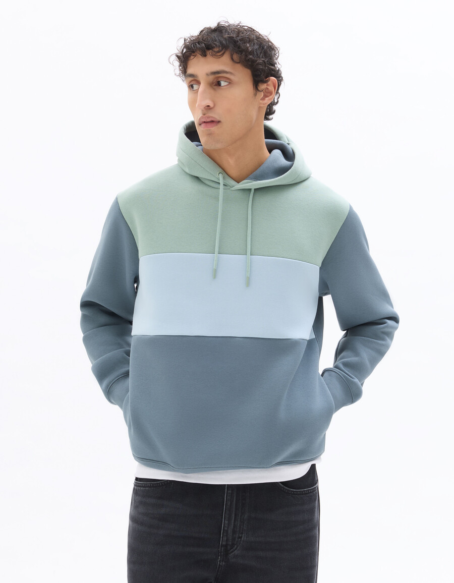 kapuzenpullover mit farbblock-design in regulärer passform