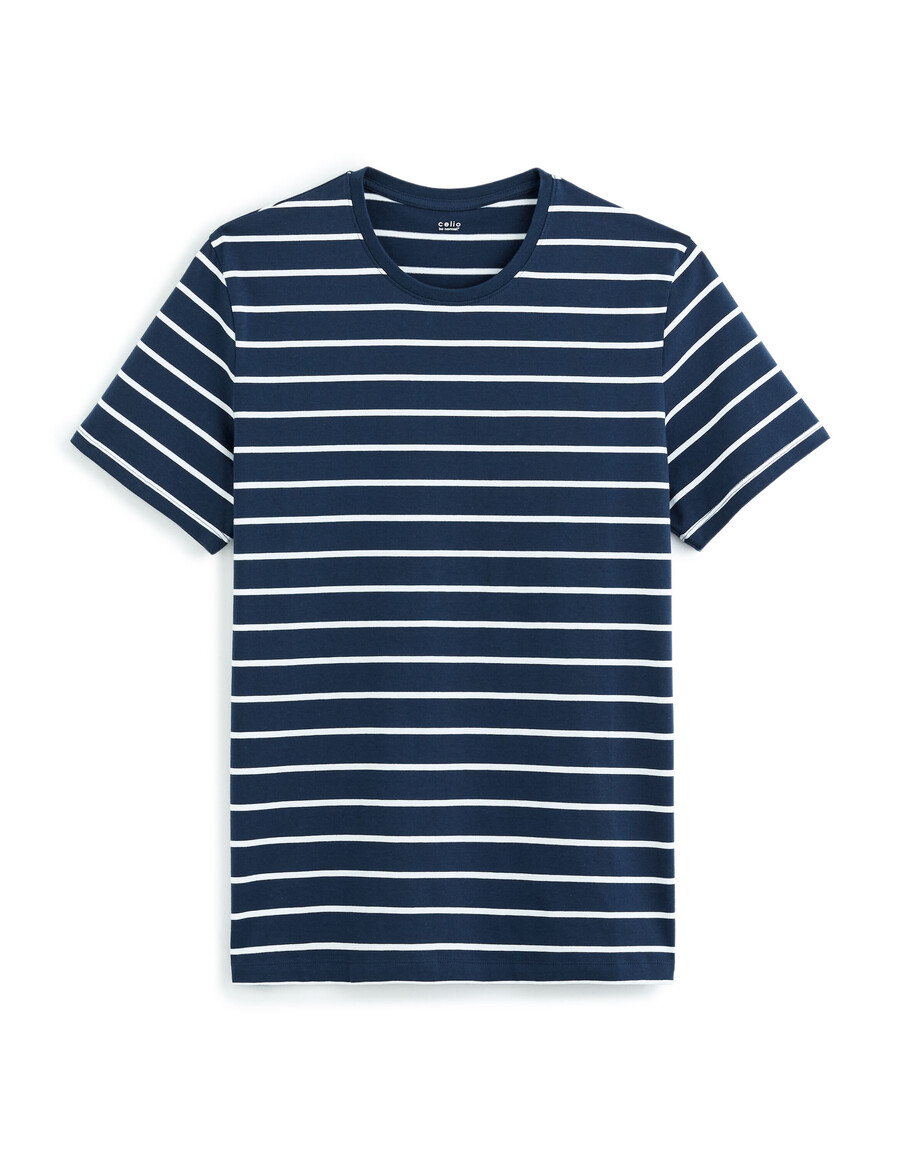 gestreiftes t-shirt mit geradem schnitt 100 baumwolle