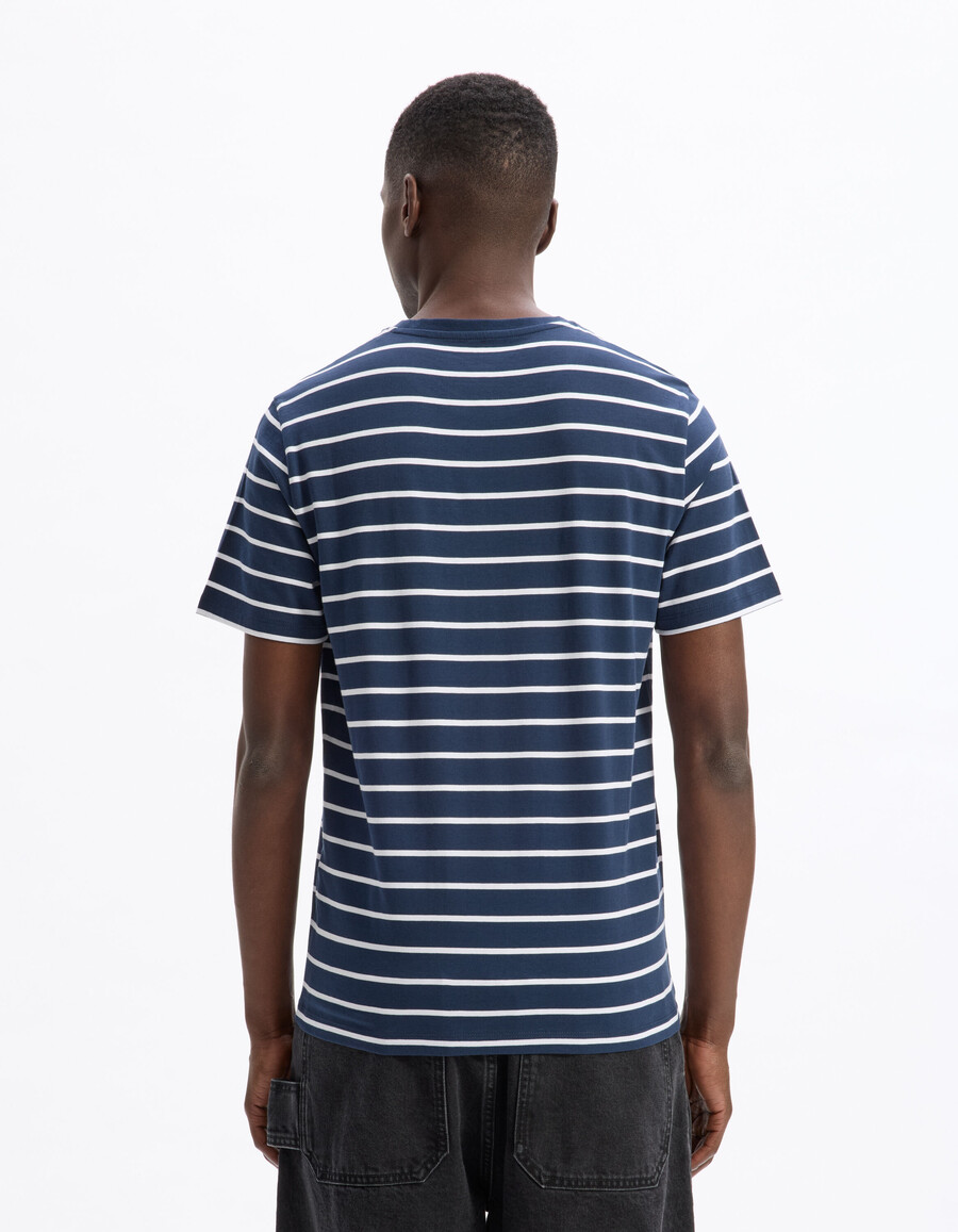 gestreiftes t-shirt mit geradem schnitt 100 baumwolle