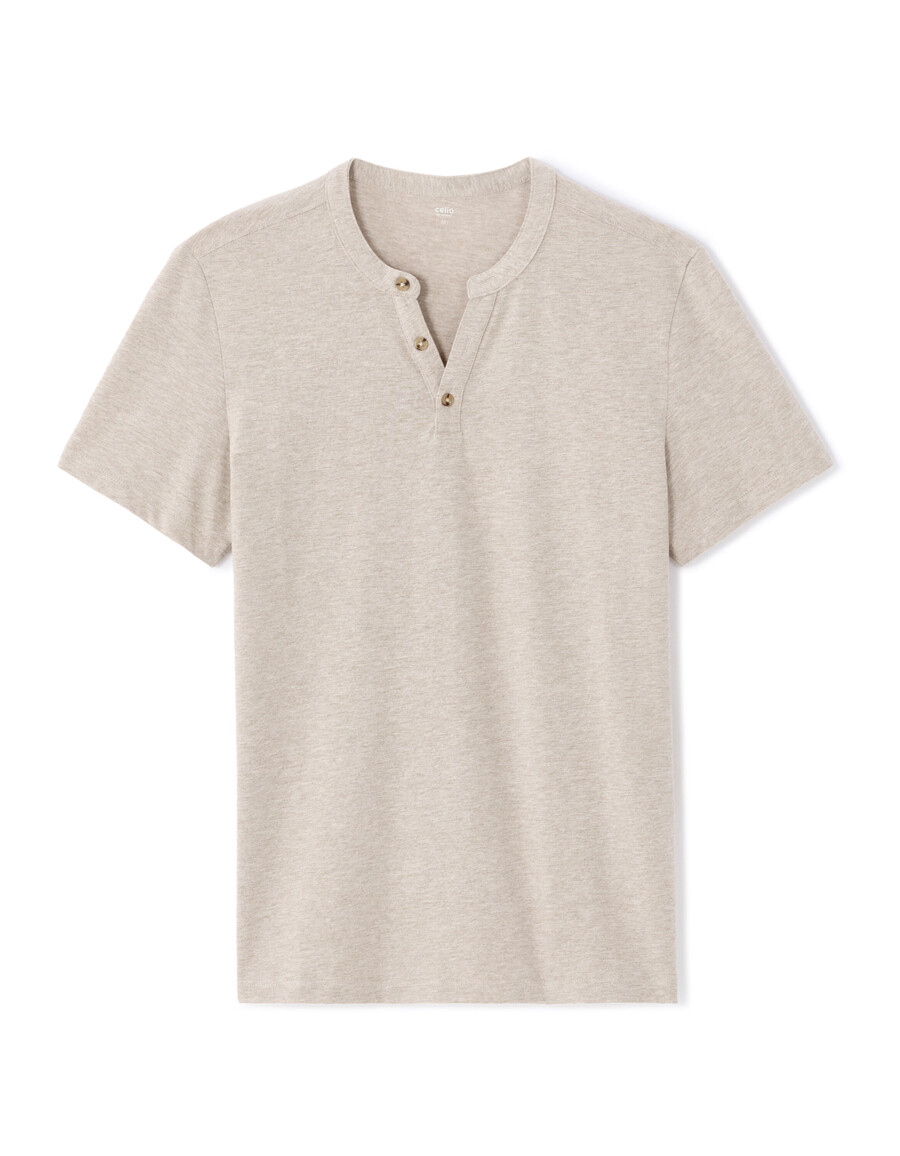 henley-t-shirt in regulärer passform baumwollmischung
