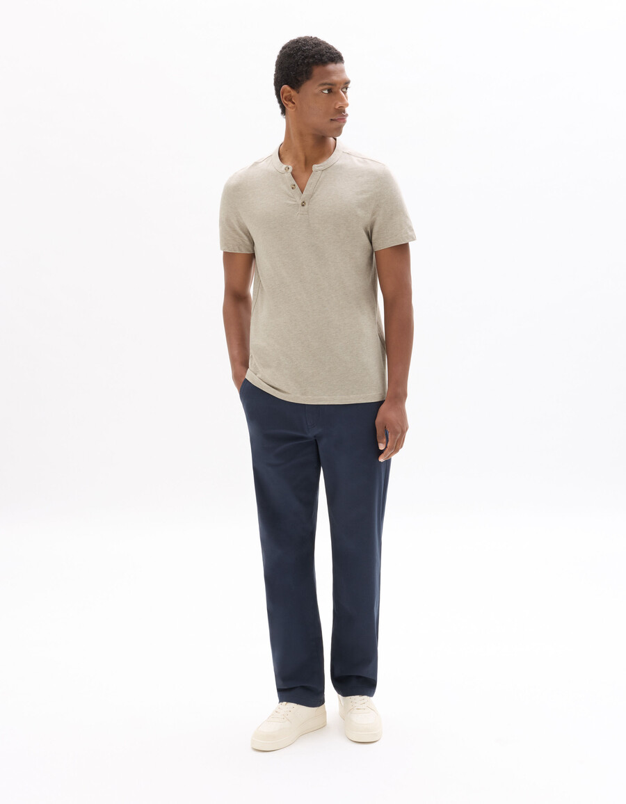 henley-t-shirt in regulärer passform baumwollmischung