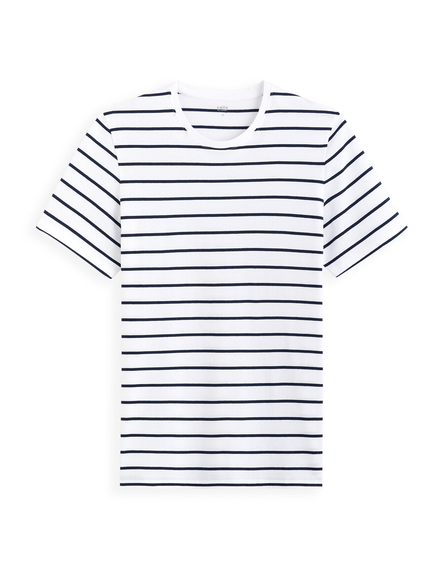 gestreiftes t-shirt mit geradem schnitt 100 baumwolle