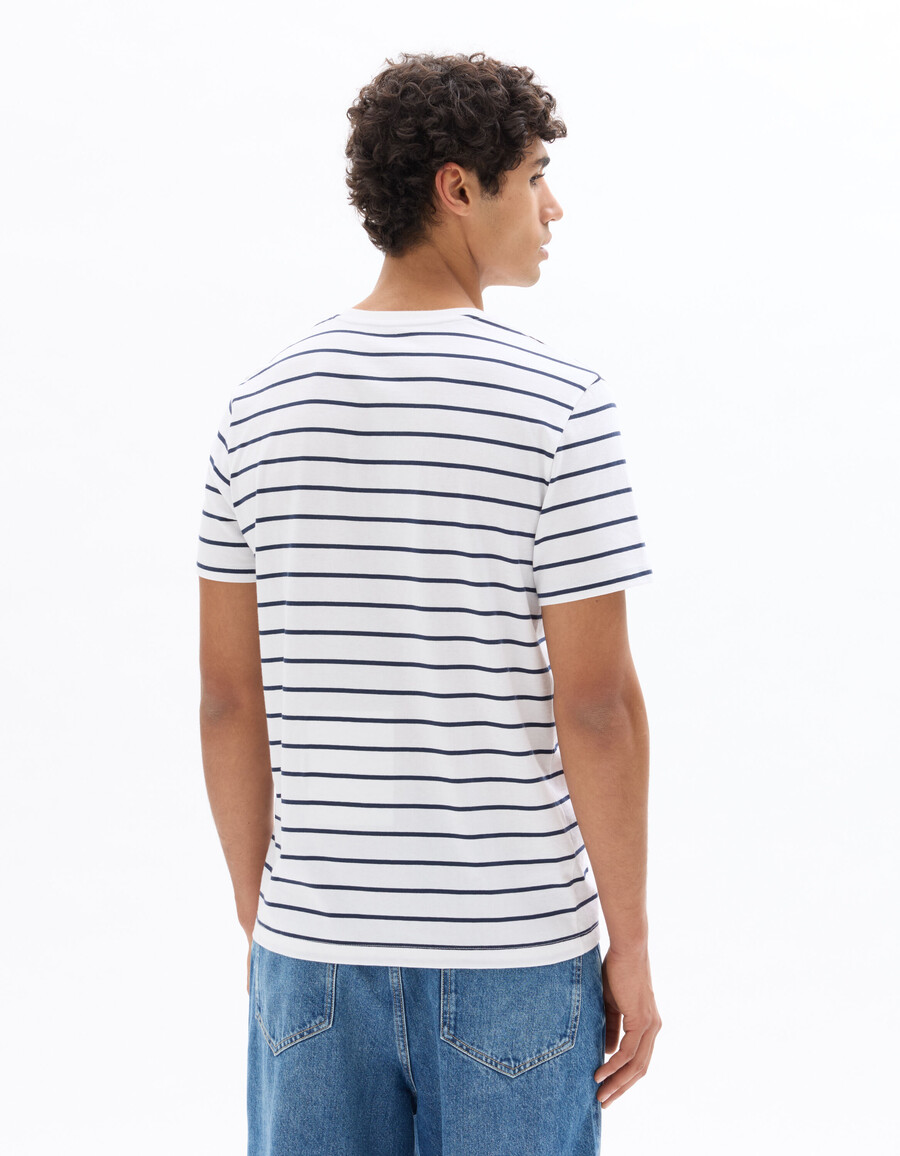 gestreiftes t-shirt mit geradem schnitt 100 baumwolle