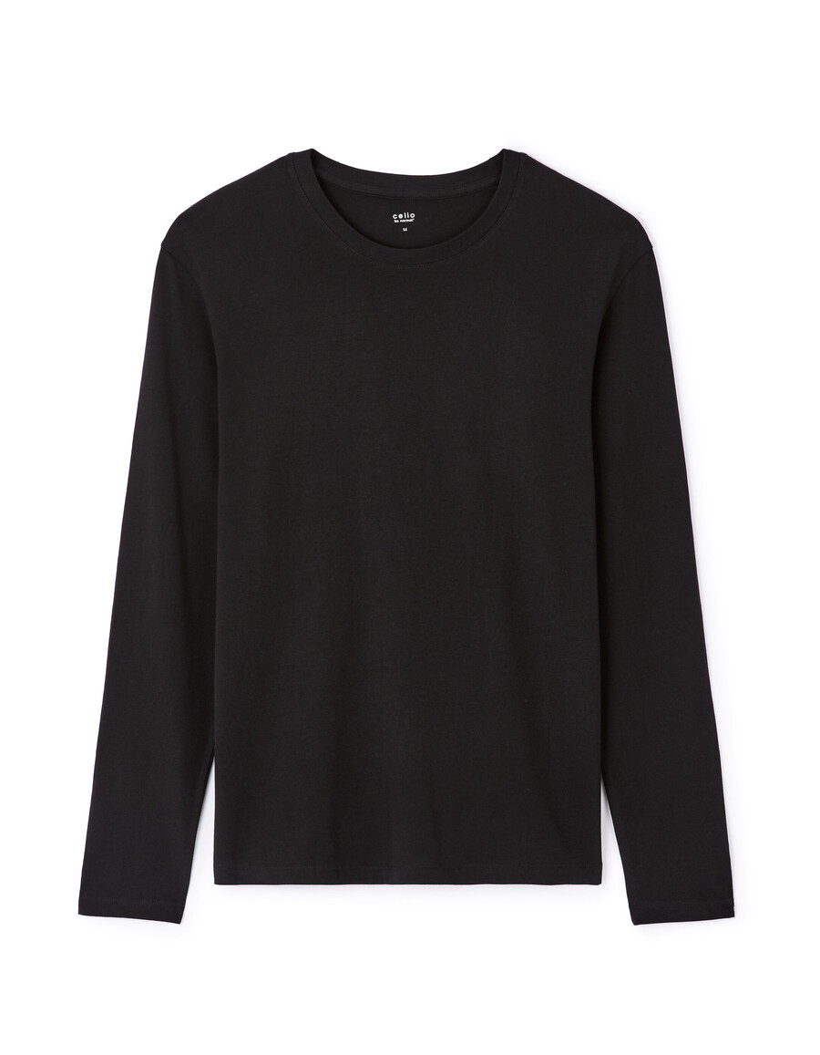 langarm-t-shirt aus 100 baumwolle mit normaler passform