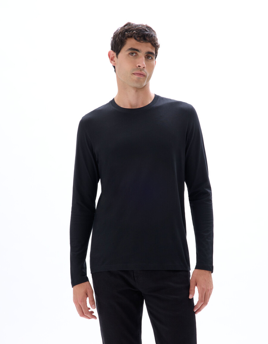 langarm-t-shirt aus 100 baumwolle mit normaler passform