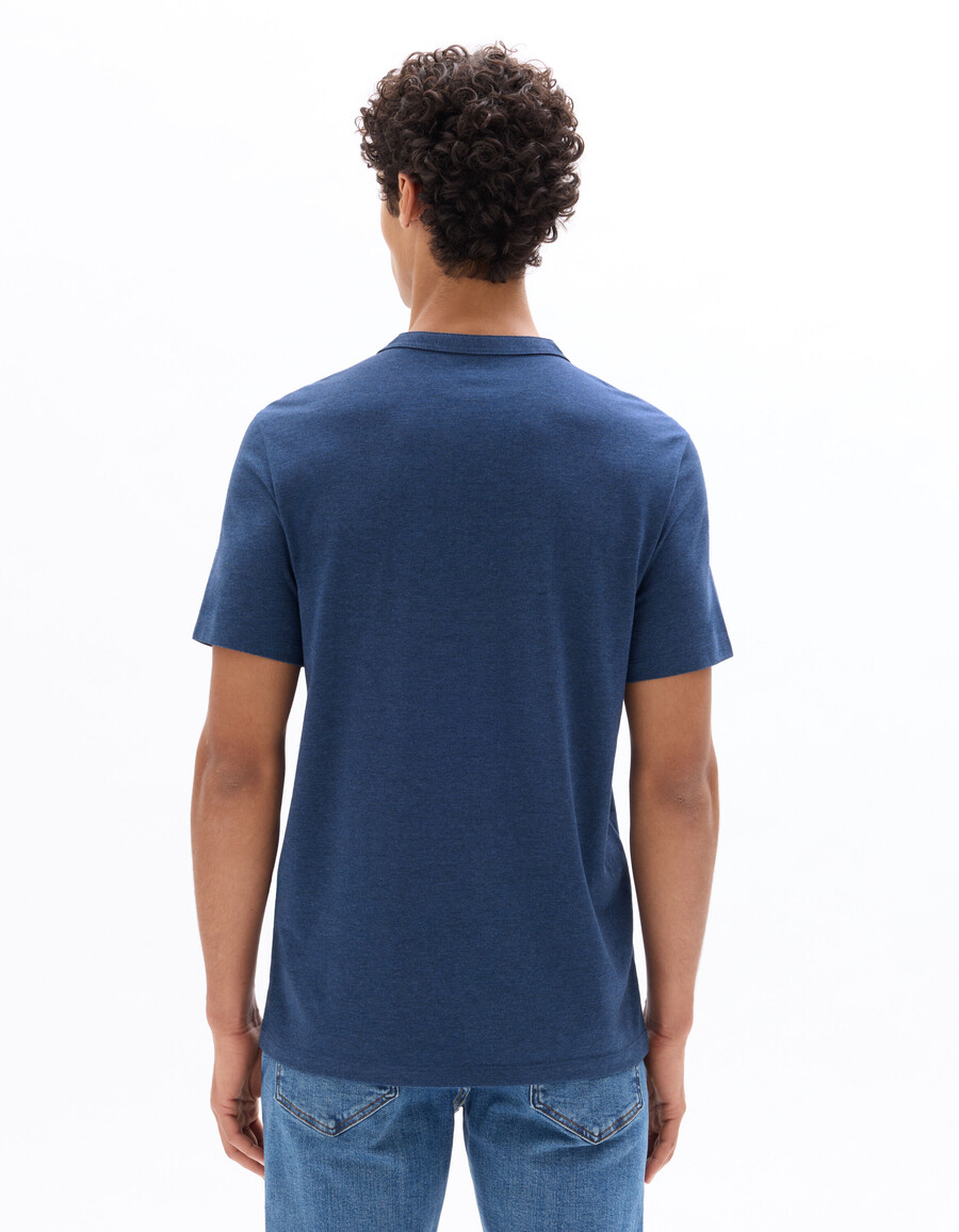 henley-t-shirt aus baumwollmischgewebe mit regulärer passform