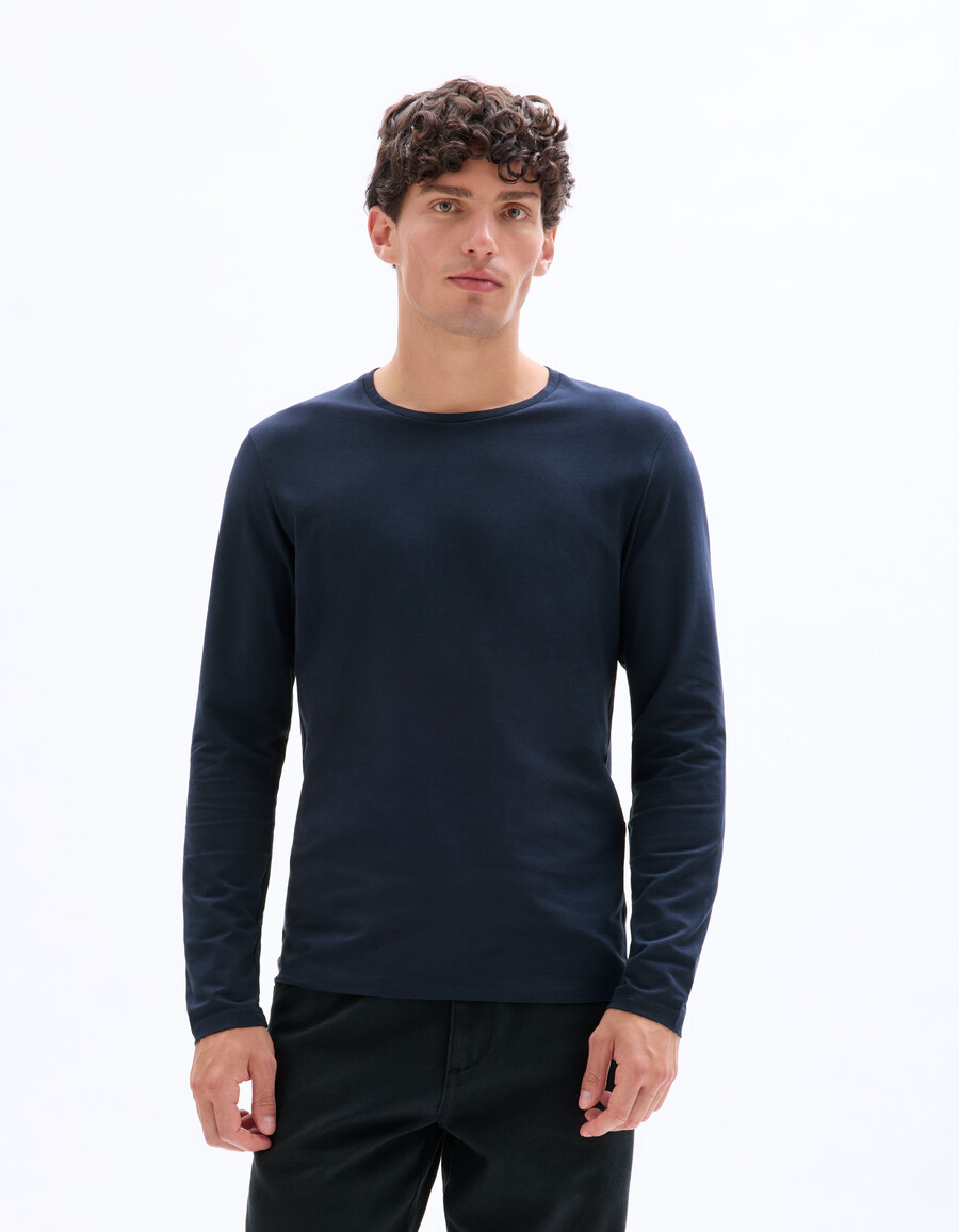 langärmeliges t-shirt mit rundhalsausschnitt
