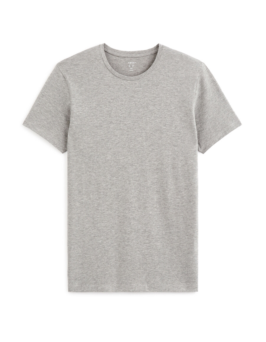 schmal geschnittenes t-shirt mit rundhalsausschnitt aus stretch-baumwolle lange