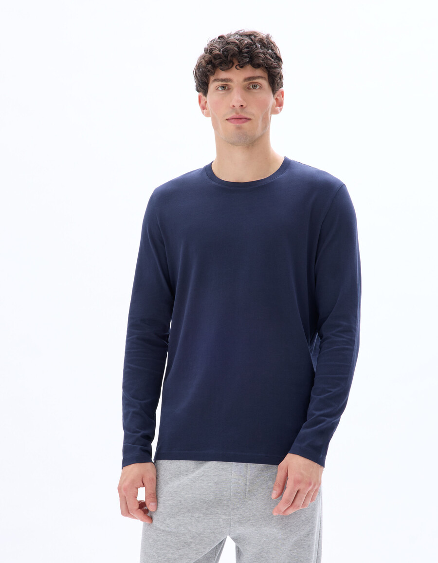 langarm-t-shirt aus 100 baumwolle mit normaler passform