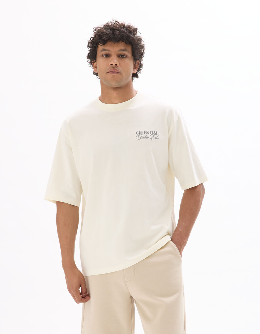 oversized-t-shirt mit rundhalsausschnitt 100 baumwolle astro-print
