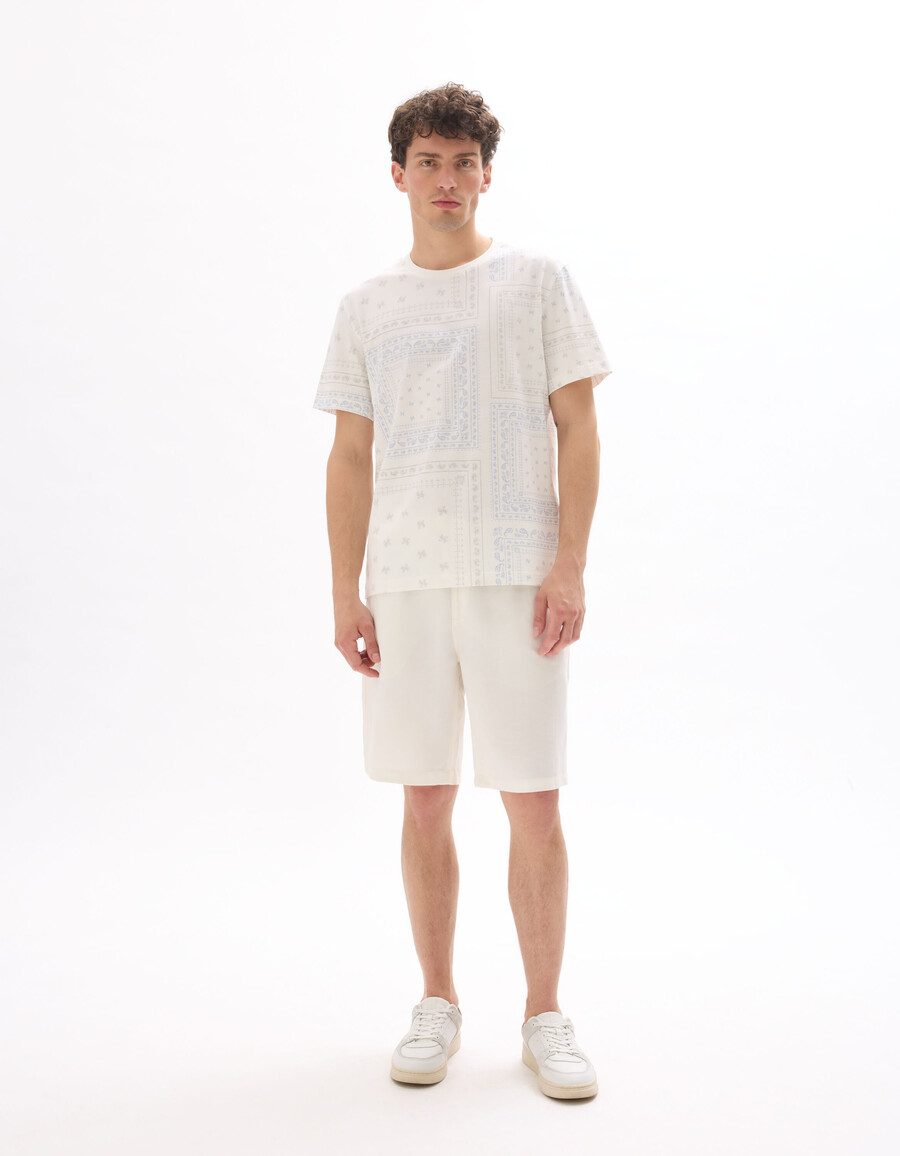 kastenförmiges t-shirt mit rundhalsausschnitt 100 blumenmuster
