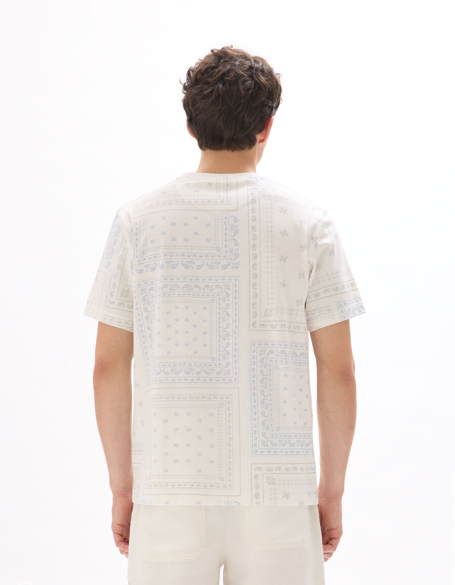 kastenförmiges t-shirt mit rundhalsausschnitt 100 blumenmuster