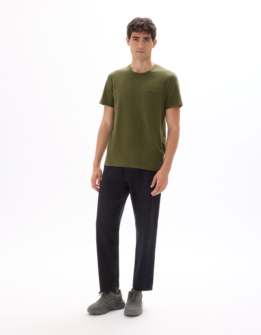 regular fit rundhals-t-shirt mit prägung