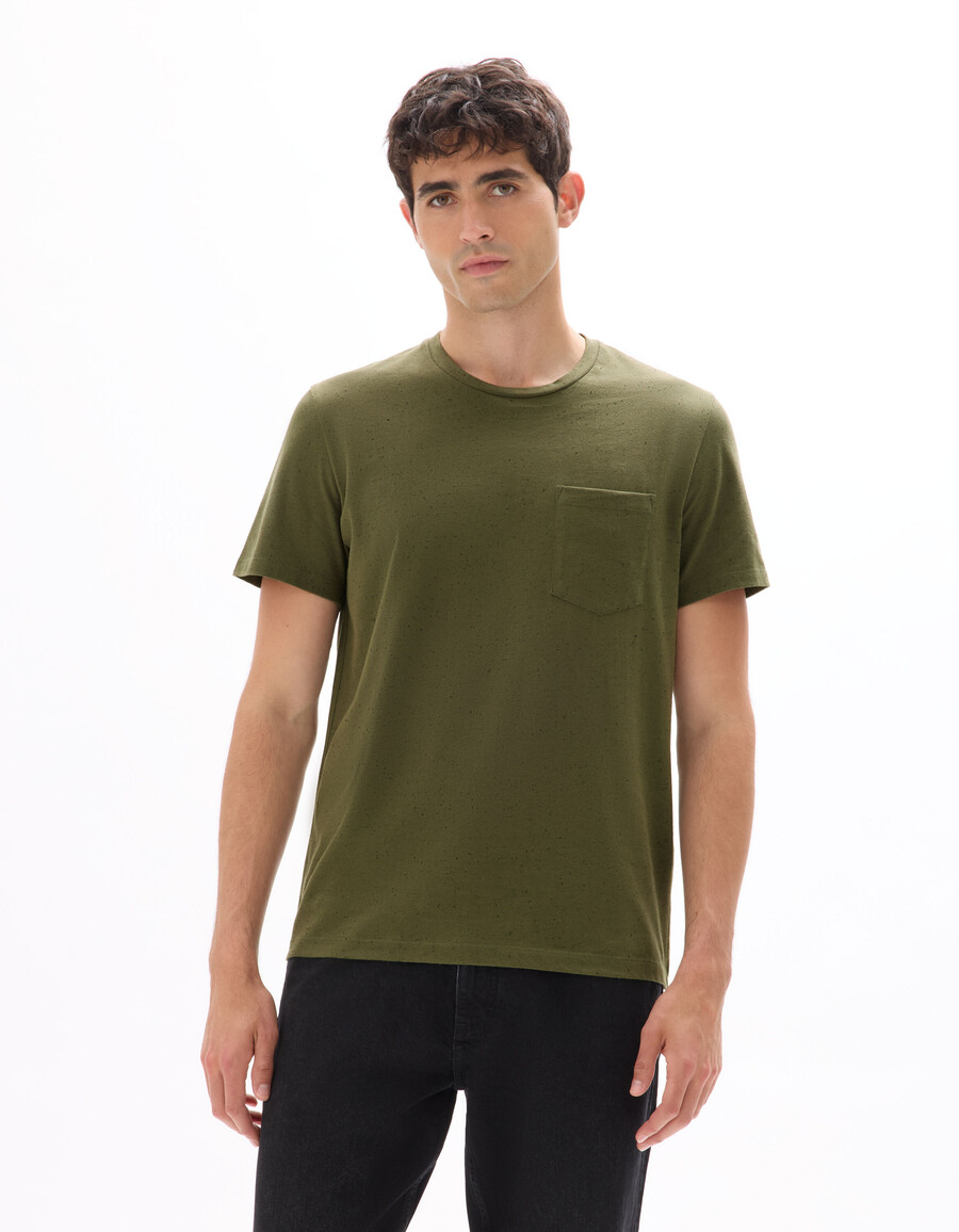 regular fit rundhals-t-shirt mit prägung