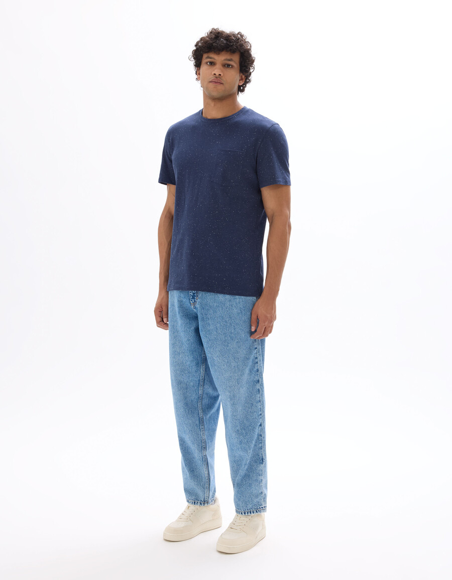 regular fit rundhals-t-shirt mit prägung