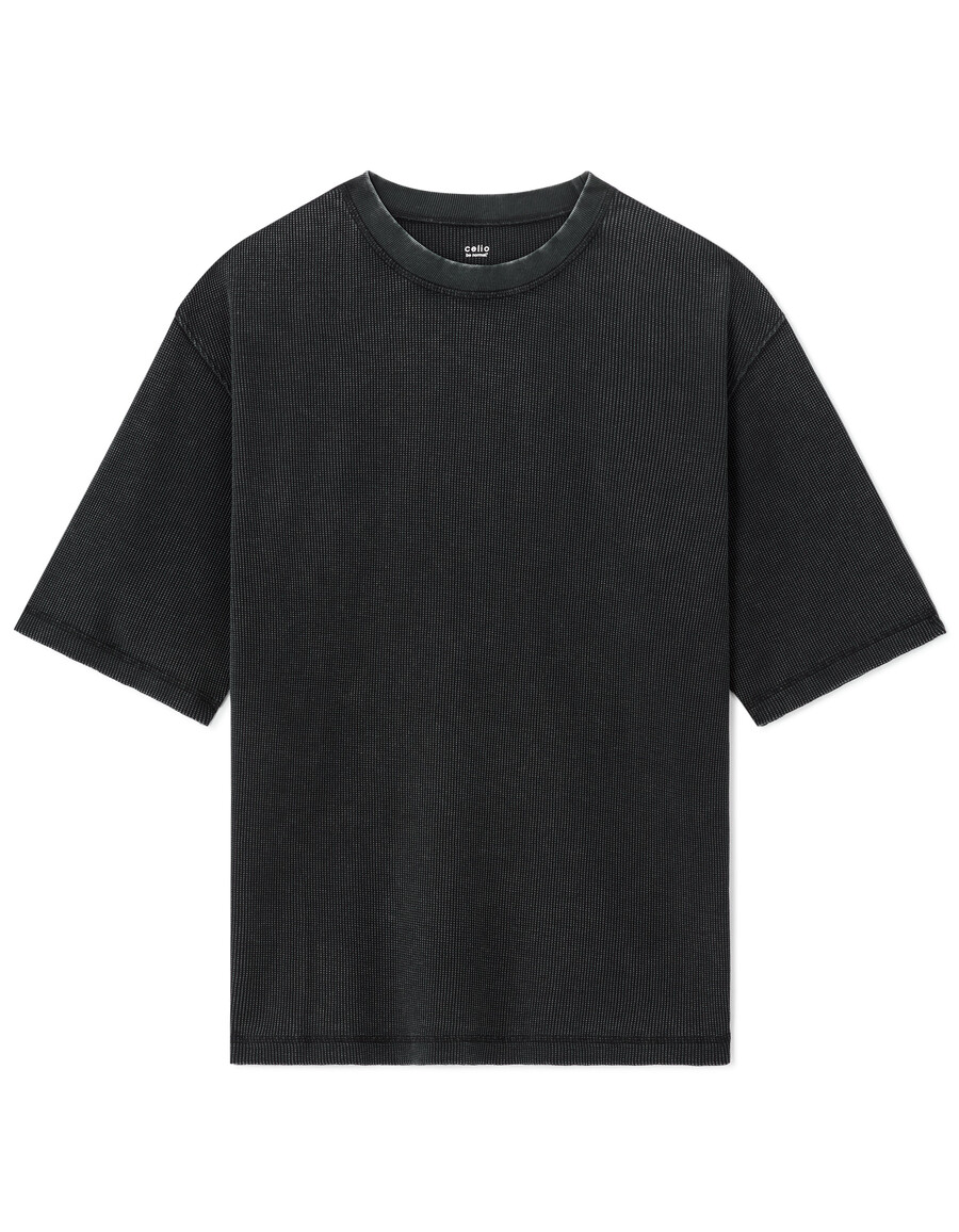 oversized t-shirt mit rundhalsausschnitt 100 waffelstrick-baumwolle
