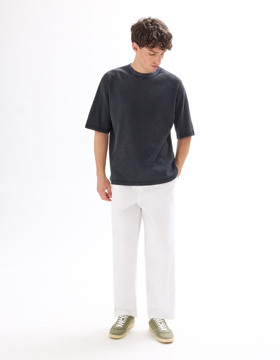 oversized t-shirt mit rundhalsausschnitt 100 waffelstrick-baumwolle