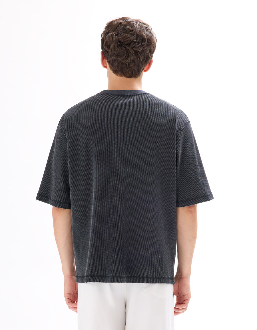oversized t-shirt mit rundhalsausschnitt 100 waffelstrick-baumwolle