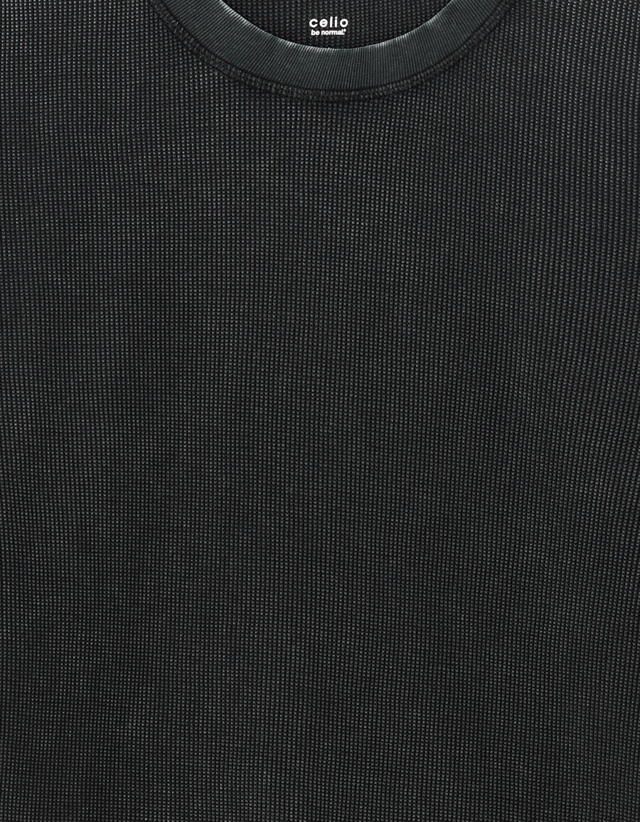 oversized t-shirt mit rundhalsausschnitt 100 waffelstrick-baumwolle