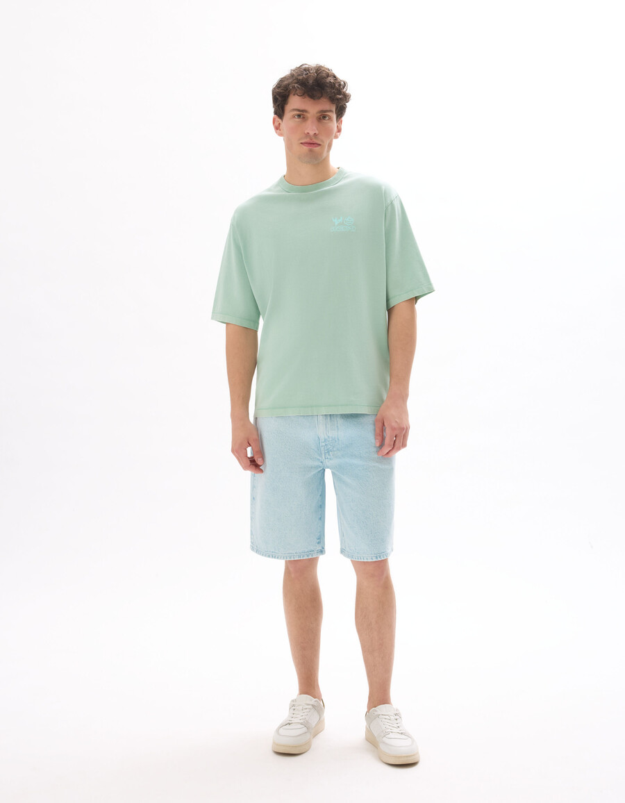oversized-t-shirt mit rundhalsausschnitt 100 baumwolle bedruckt