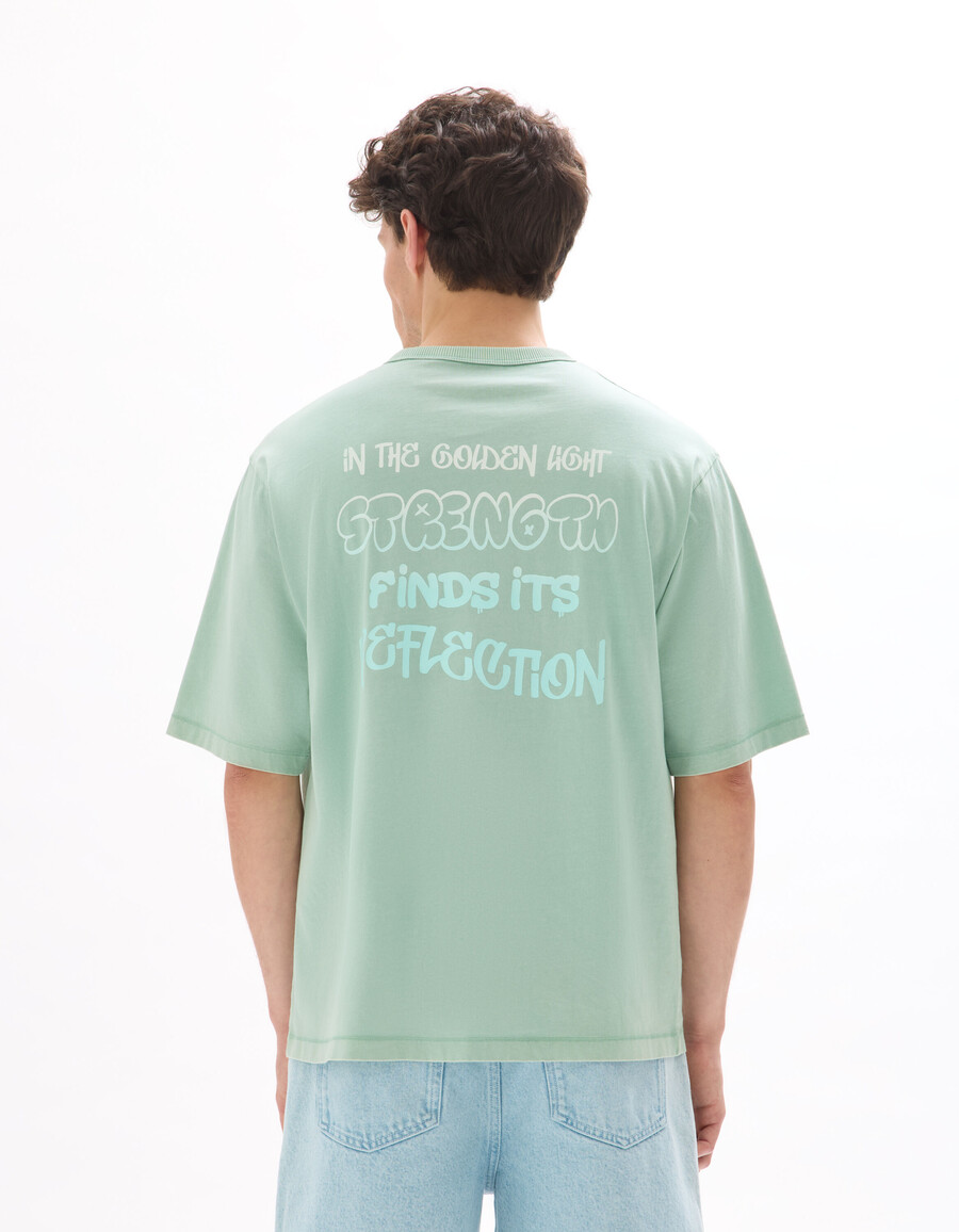 oversized-t-shirt mit rundhalsausschnitt 100 baumwolle bedruckt