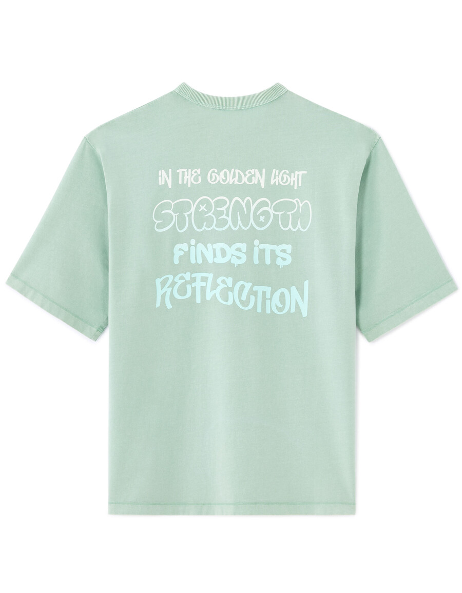 oversized-t-shirt mit rundhalsausschnitt 100 baumwolle bedruckt