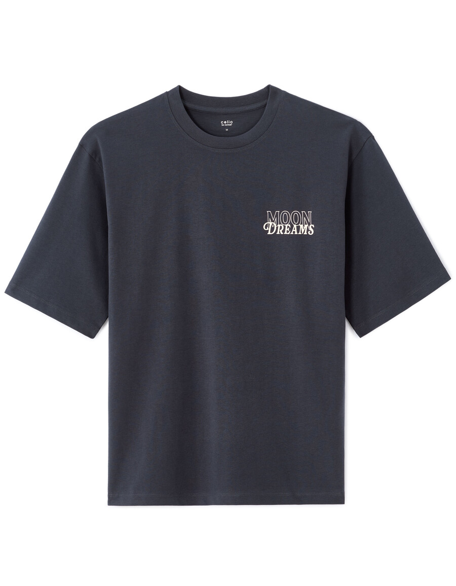 oversized-t-shirt mit rundhalsausschnitt 100 baumwolle astro-print