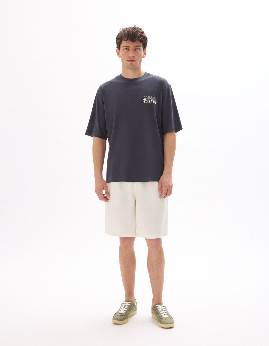 oversized-t-shirt mit rundhalsausschnitt 100 baumwolle astro-print