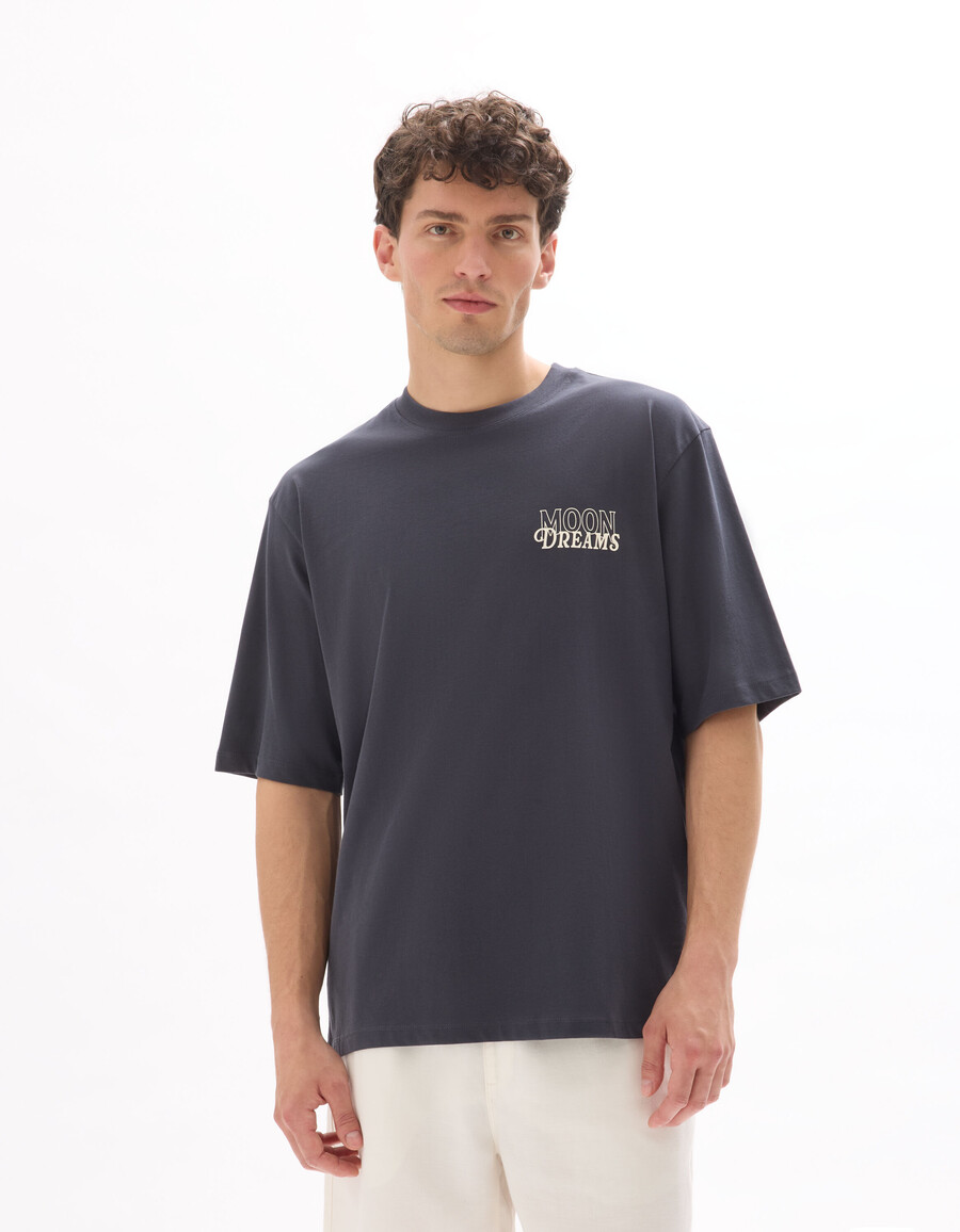 oversized-t-shirt mit rundhalsausschnitt 100 baumwolle astro-print