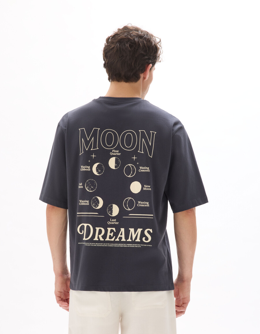 oversized-t-shirt mit rundhalsausschnitt 100 baumwolle astro-print