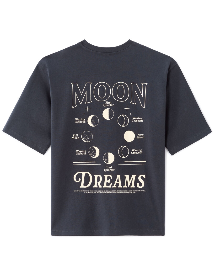 oversized-t-shirt mit rundhalsausschnitt 100 baumwolle astro-print