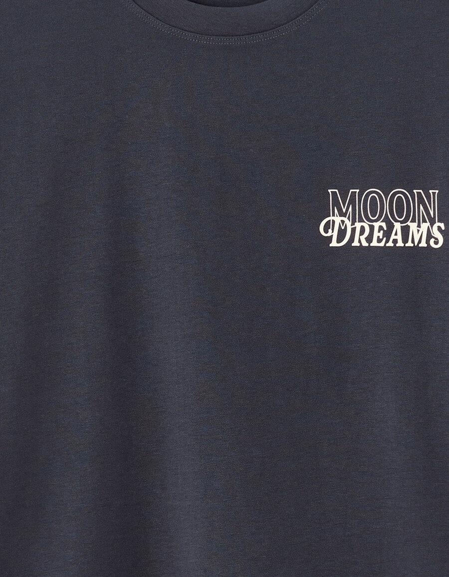 oversized-t-shirt mit rundhalsausschnitt 100 baumwolle astro-print