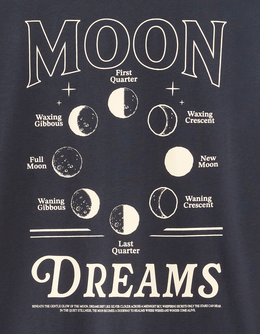 oversized-t-shirt mit rundhalsausschnitt 100 baumwolle astro-print