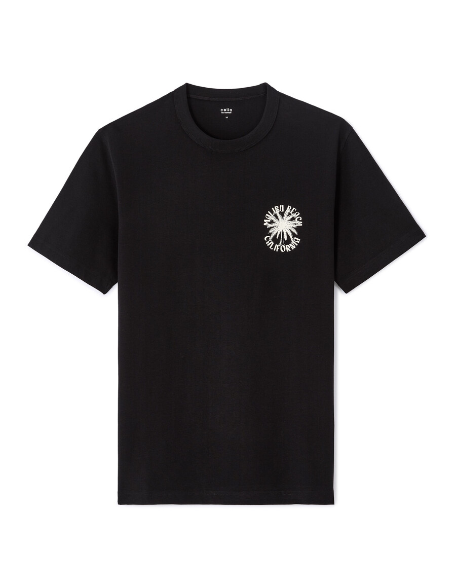 kastenförmiges t-shirt mit rundhalsausschnitt 100 baumwolle stadtmotiv