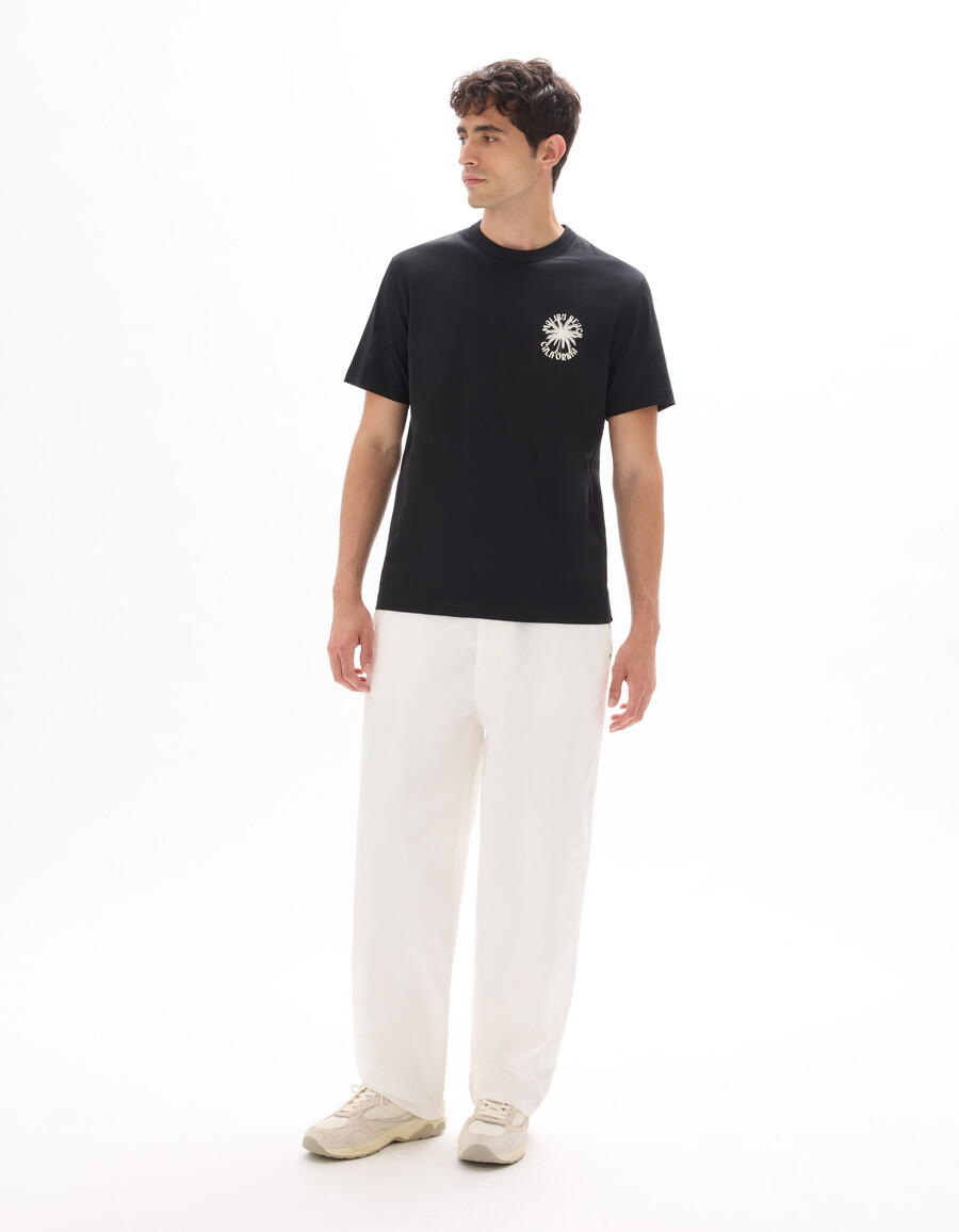 kastenförmiges t-shirt mit rundhalsausschnitt 100 baumwolle stadtmotiv