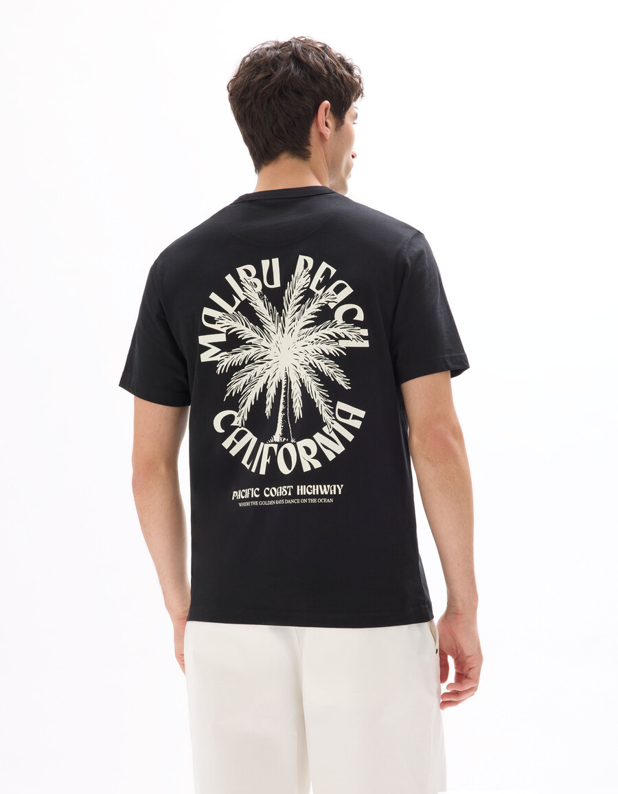 kastenförmiges t-shirt mit rundhalsausschnitt 100 baumwolle stadtmotiv