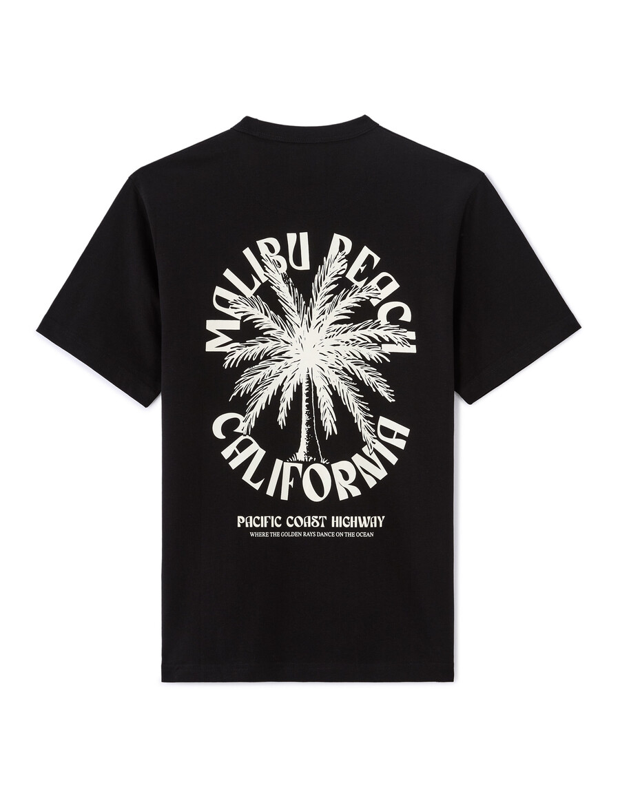 kastenförmiges t-shirt mit rundhalsausschnitt 100 baumwolle stadtmotiv