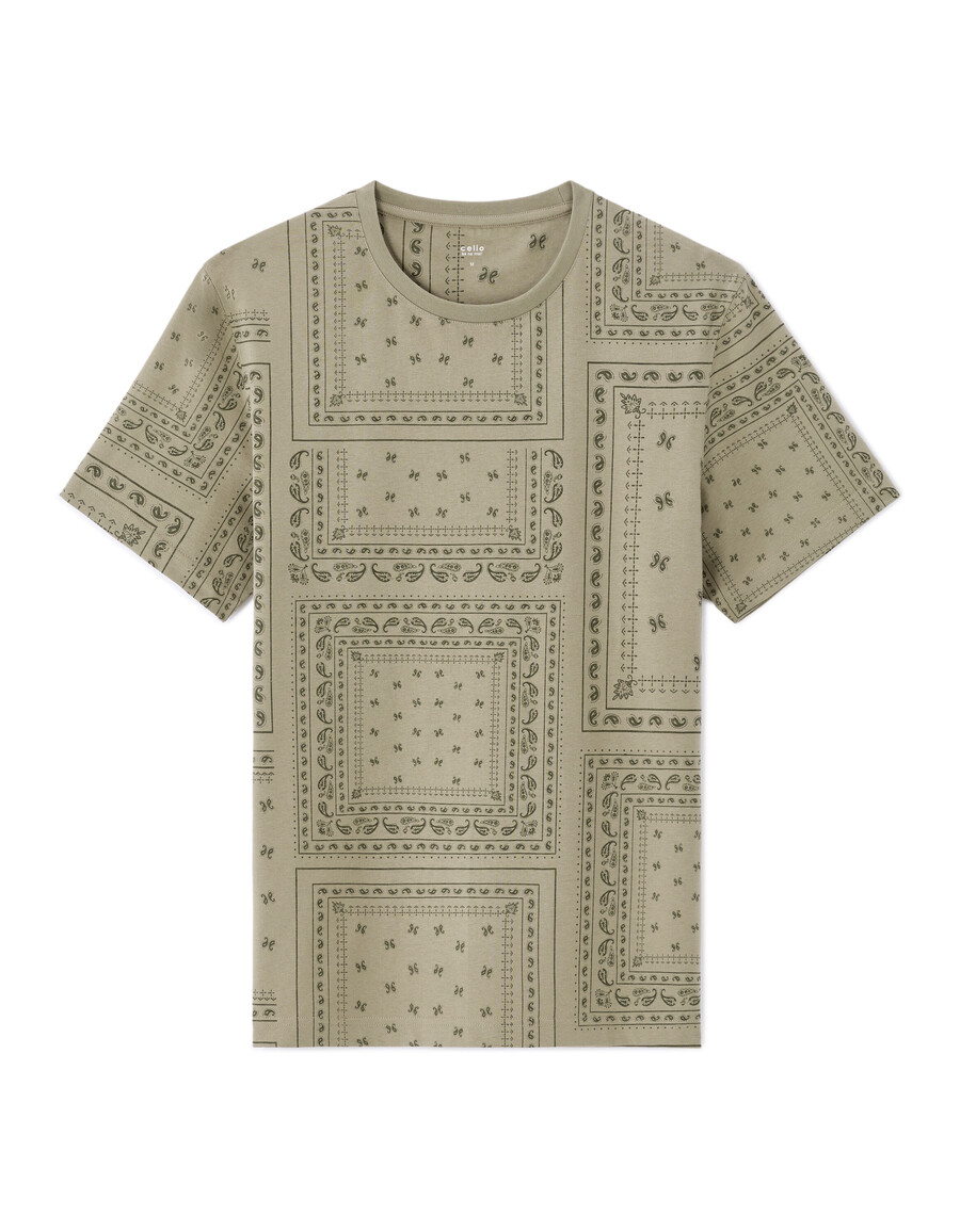 kastenförmiges t-shirt mit rundhalsausschnitt 100 blumenmuster
