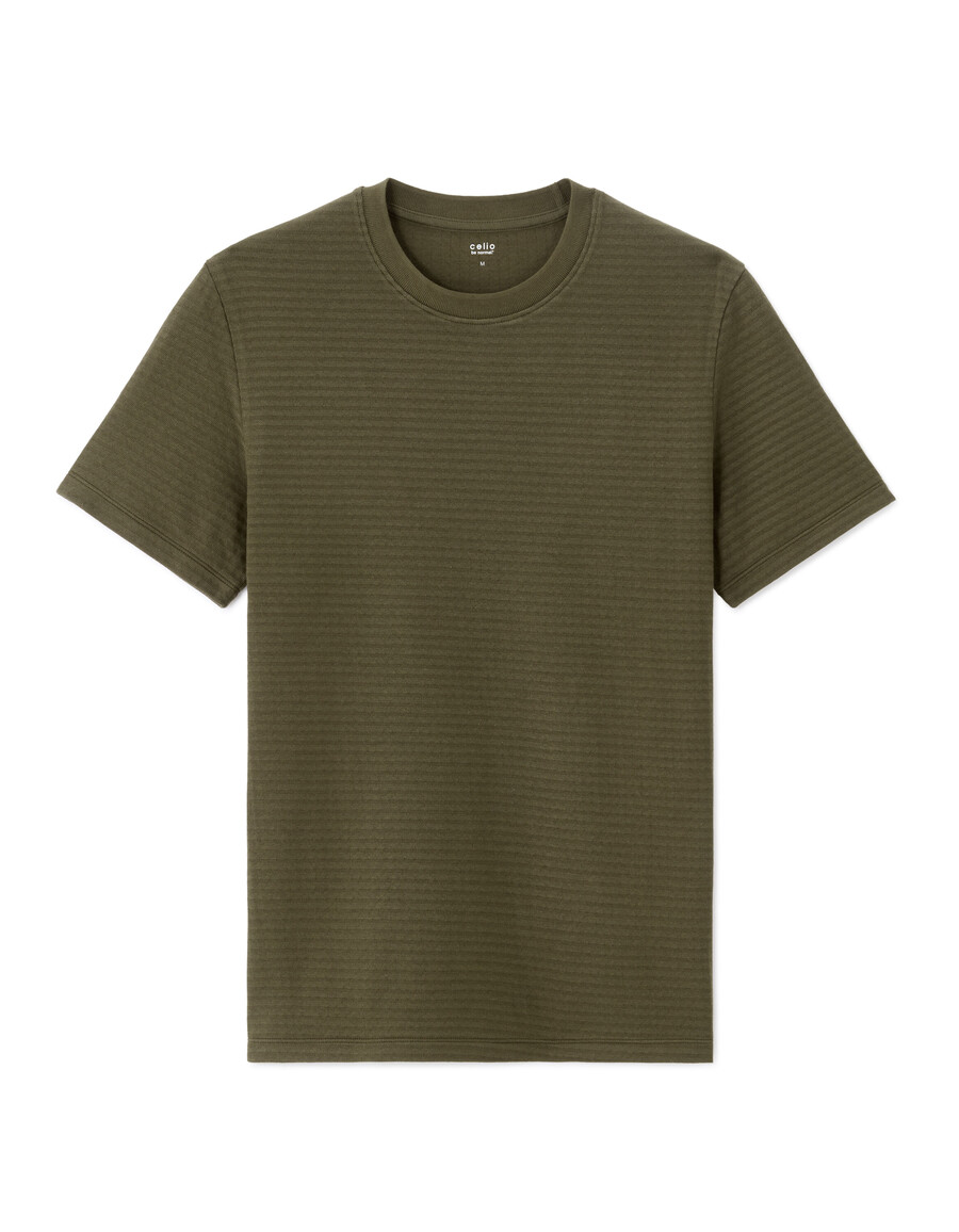 regular fit t-shirt mit rundhalsausschnitt 100 geprägte baumwolle