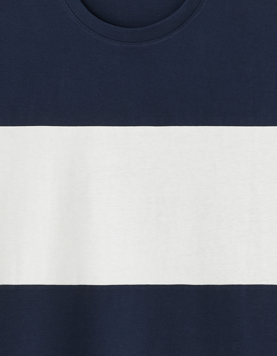 reguläres rundhals-t-shirt 100 baumwolle farbblock