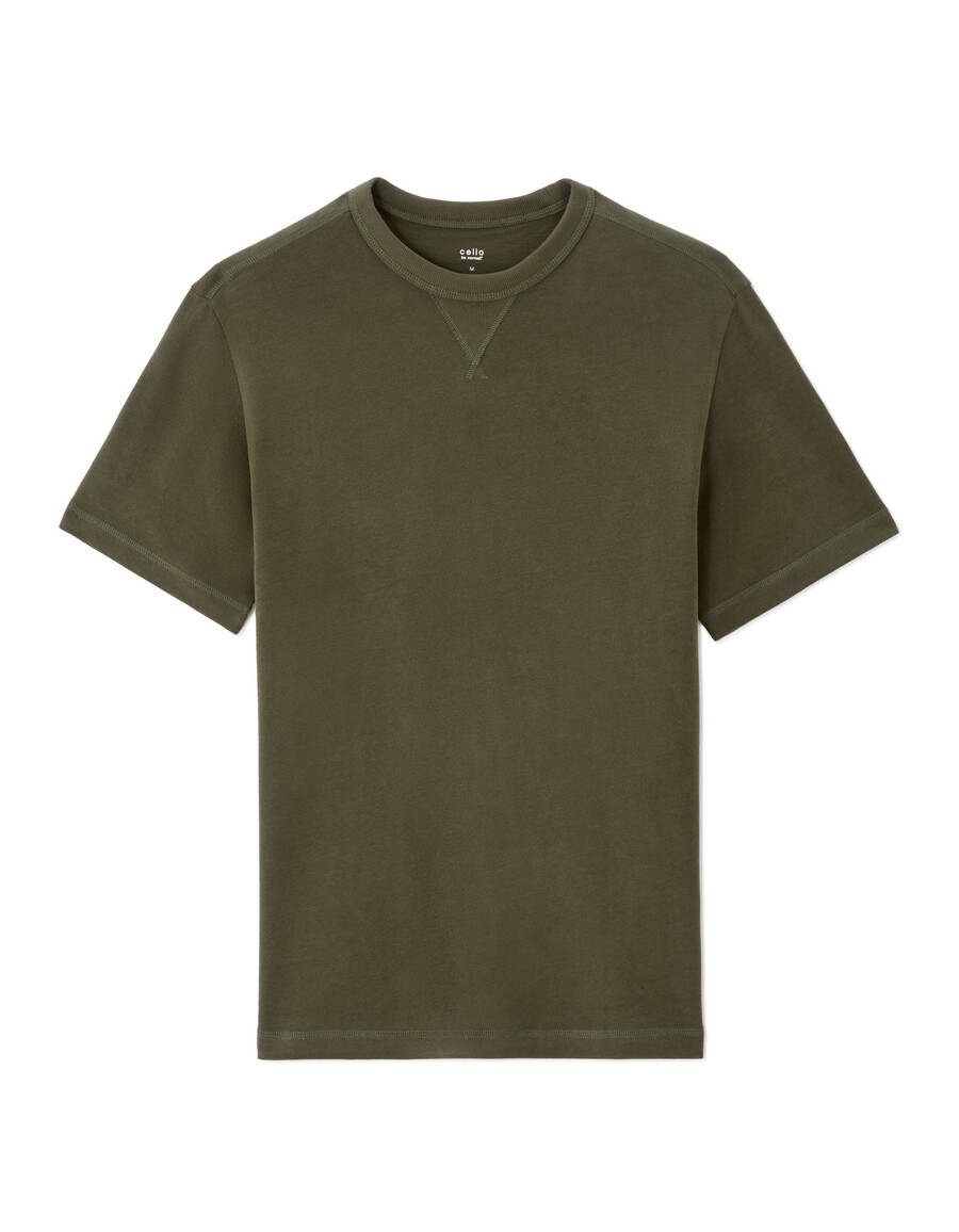 kastenförmiges t-shirt mit rundhalsausschnitt 100 baumwolle