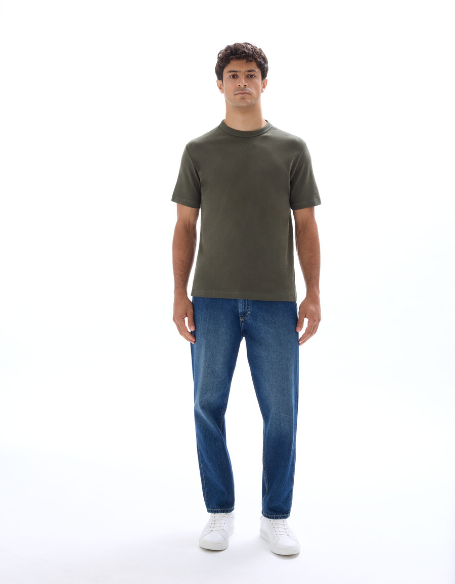 kastenförmiges t-shirt mit rundhalsausschnitt 100 baumwolle