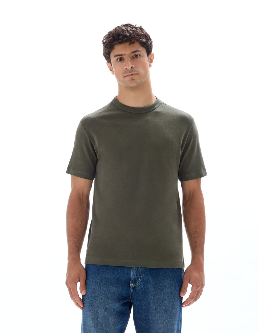 kastenförmiges t-shirt mit rundhalsausschnitt 100 baumwolle