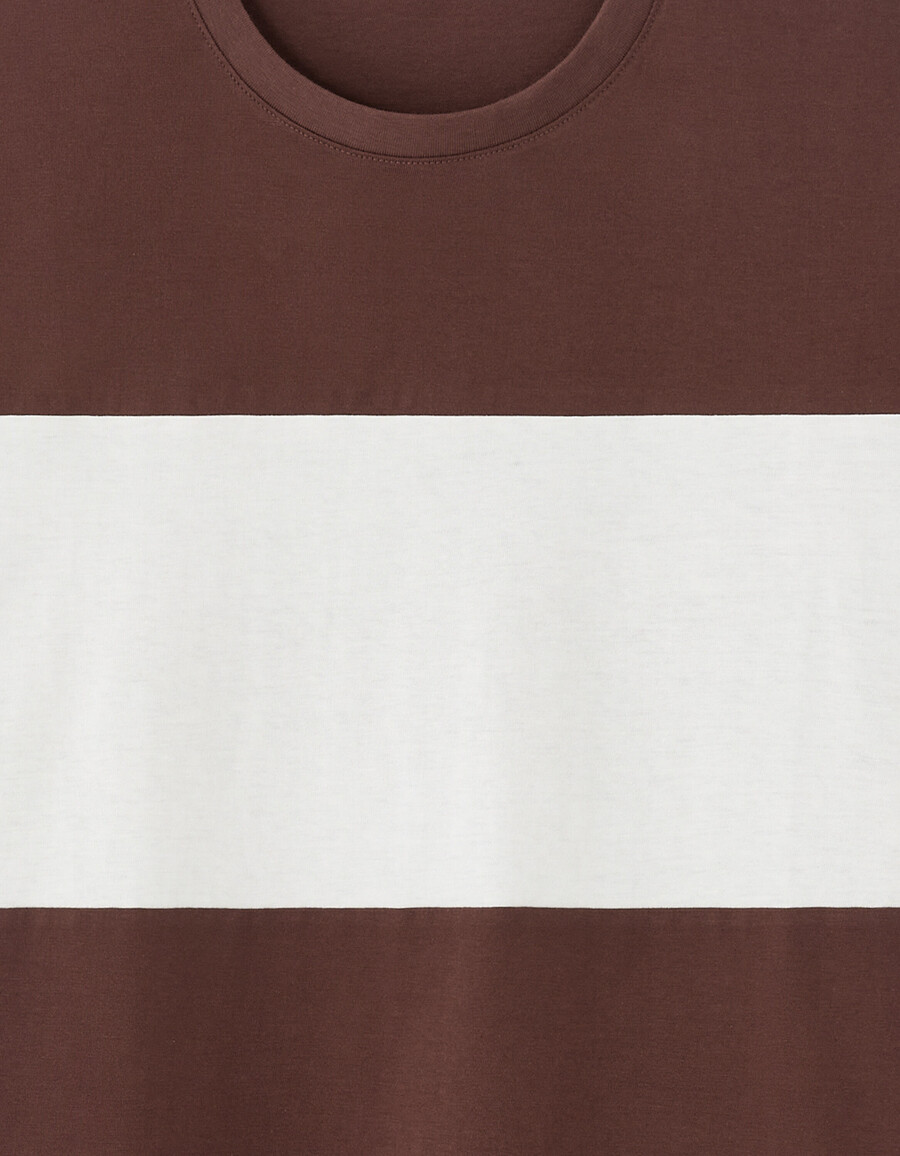reguläres rundhals-t-shirt 100 baumwolle farbblock