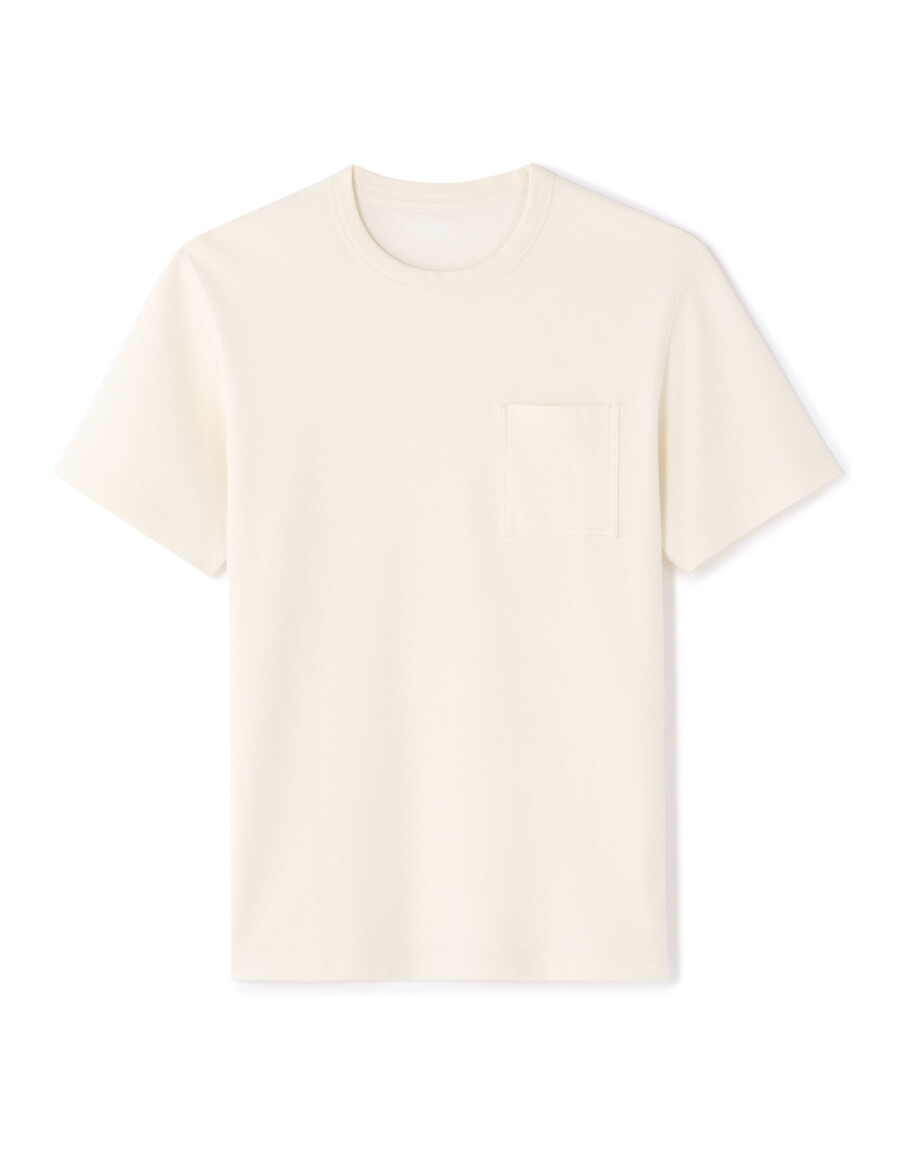 kastenförmiges t-shirt mit rundhalsausschnitt und slub-struktur